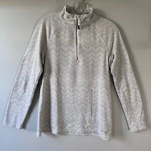 Eddie Bauer Women's Gray Chevron Lightweight Quarter Zip Size L